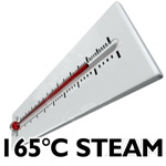 continuous steam output- vapour at 165 degrees centigrade